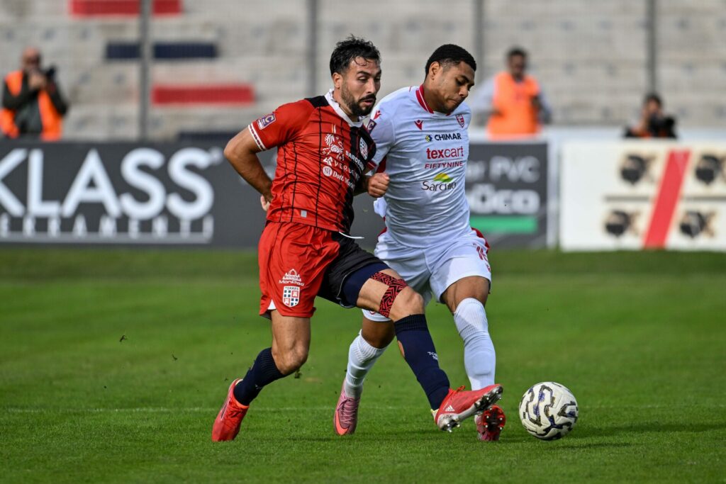 Mario Mercadante in un'azione della partita contro il Carpi
