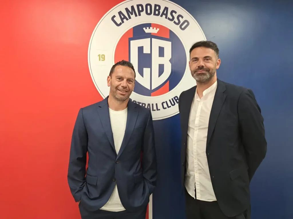 L'allenatore del Campobasso, Luciano Zauri, con il ds, Giuseppe Figliomeni