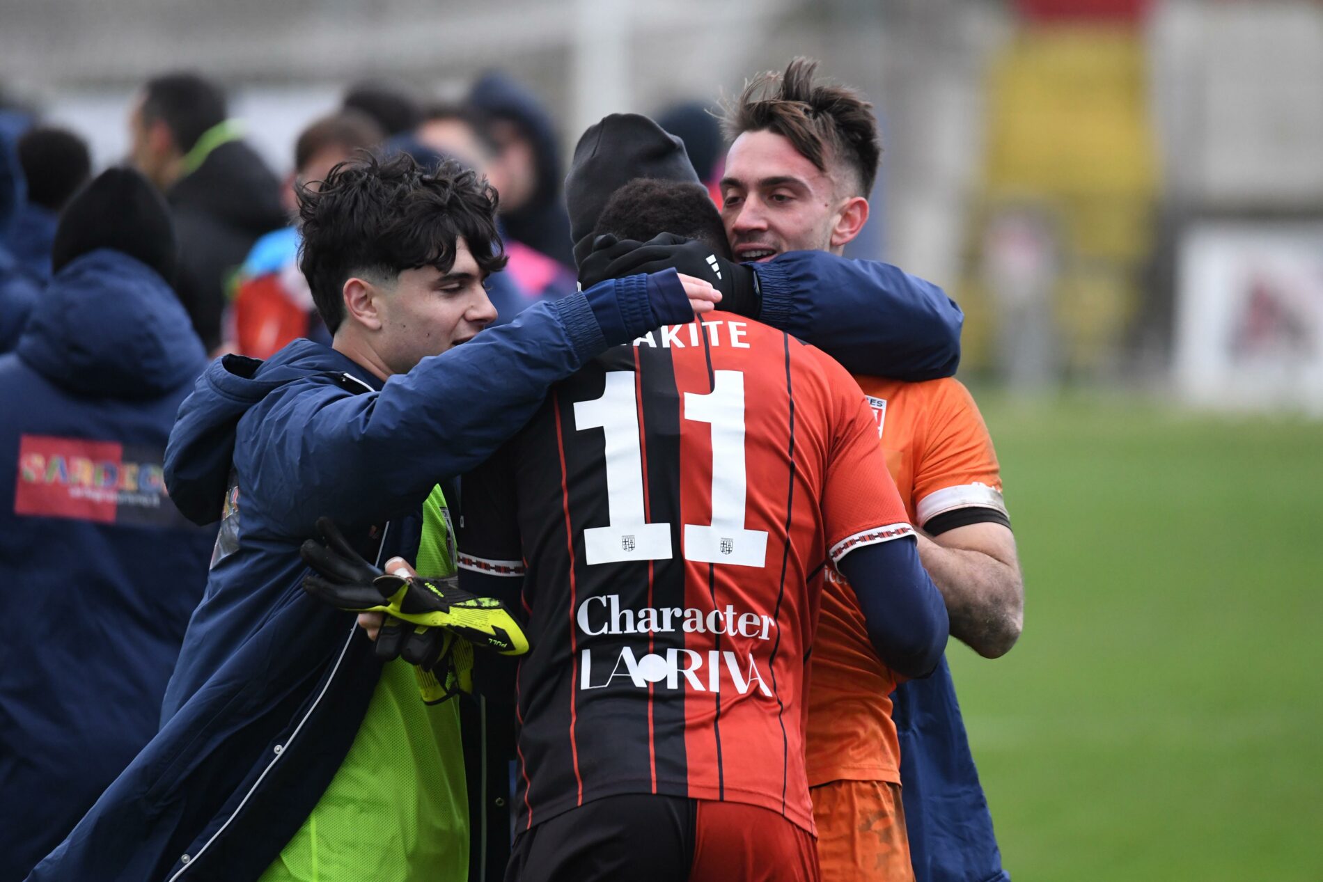 Adama Diakite esulta dopo il gol contro il Campobasso (Credits: Torres / Alessandro Sanna)