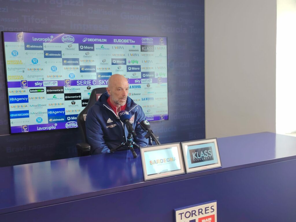 Alfonso Greco durante la conferenza prima della gara contro il Perugia