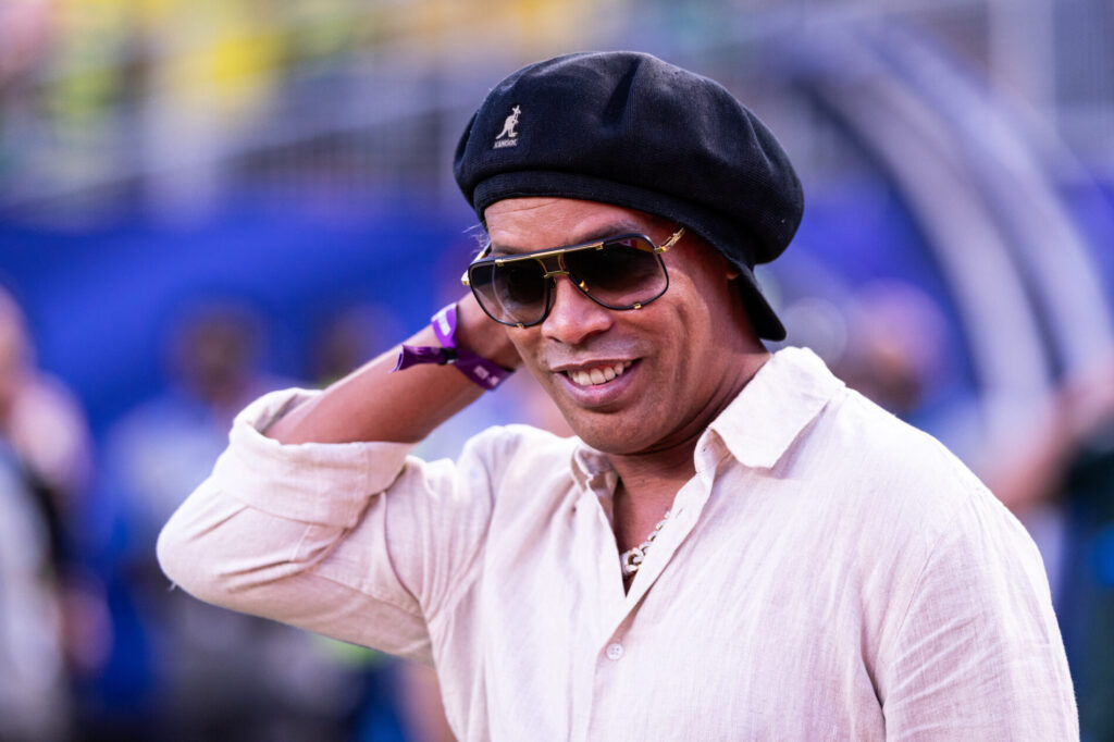 Ronaldinho spettatore durante i Mondiali di Calcio