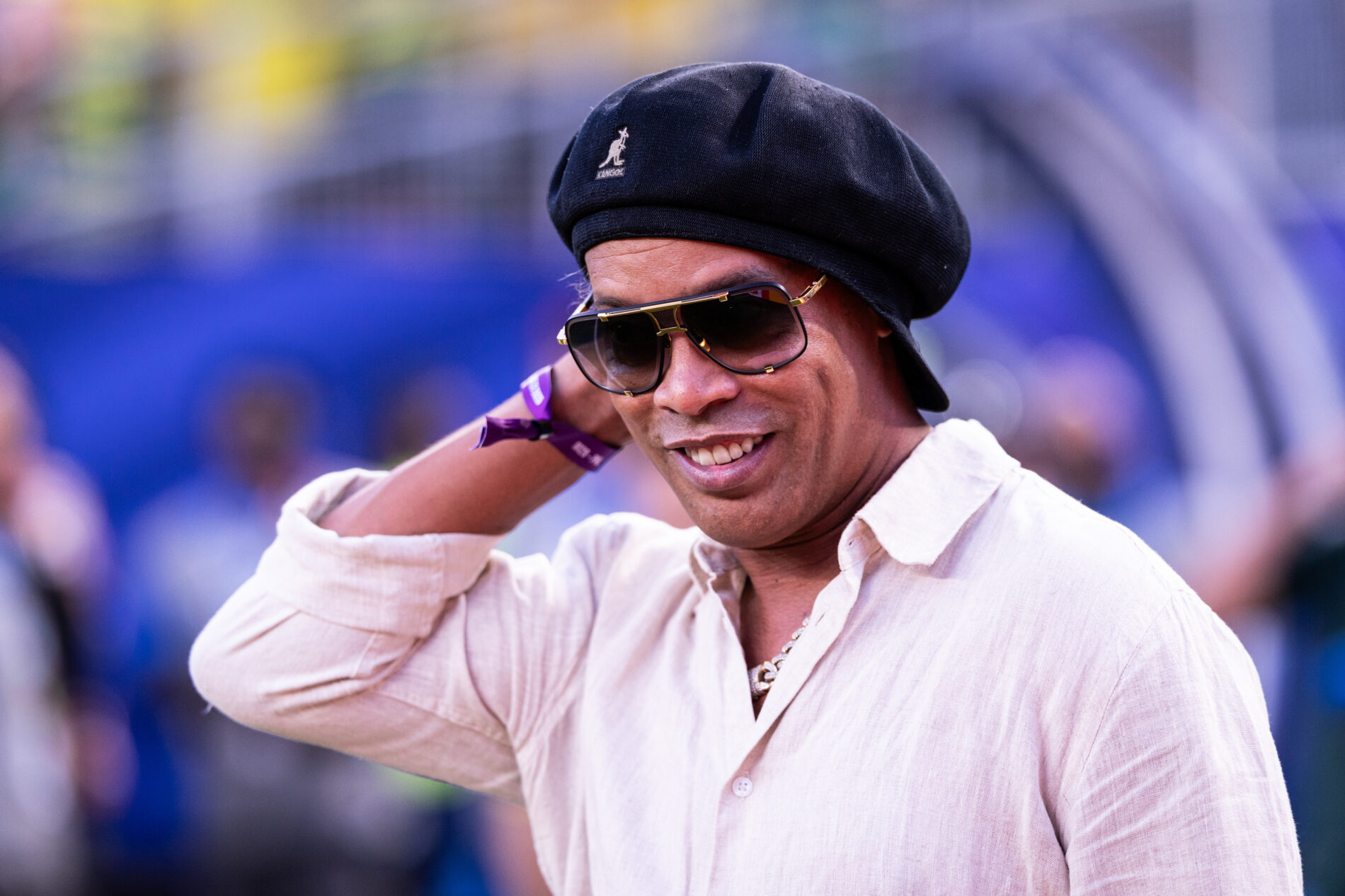 Ronaldinho spettatore durante i Mondiali di Calcio
