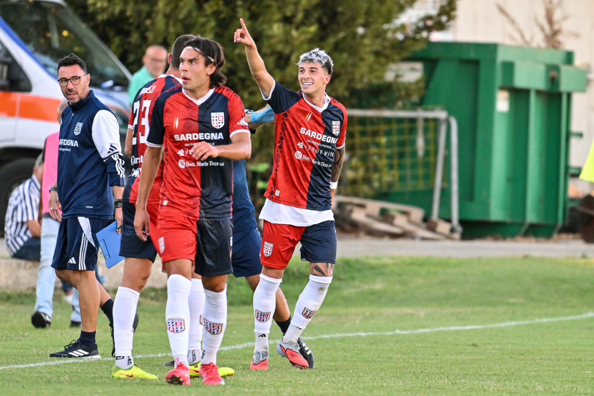 L'esultanza di Di Stefano dopo il gol contro la Pianese