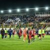 La squadra rossoblù va sotto la tribuna dopo il fischio finale della partita contro il Gubbio della scorsa stagione